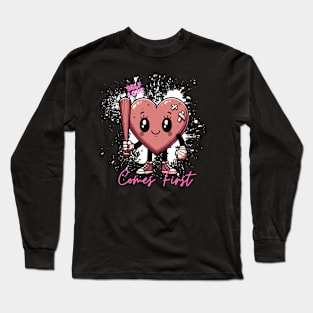 Retro Heart | Valentines | Cute Self-Care Design Long Sleeve T-Shirt